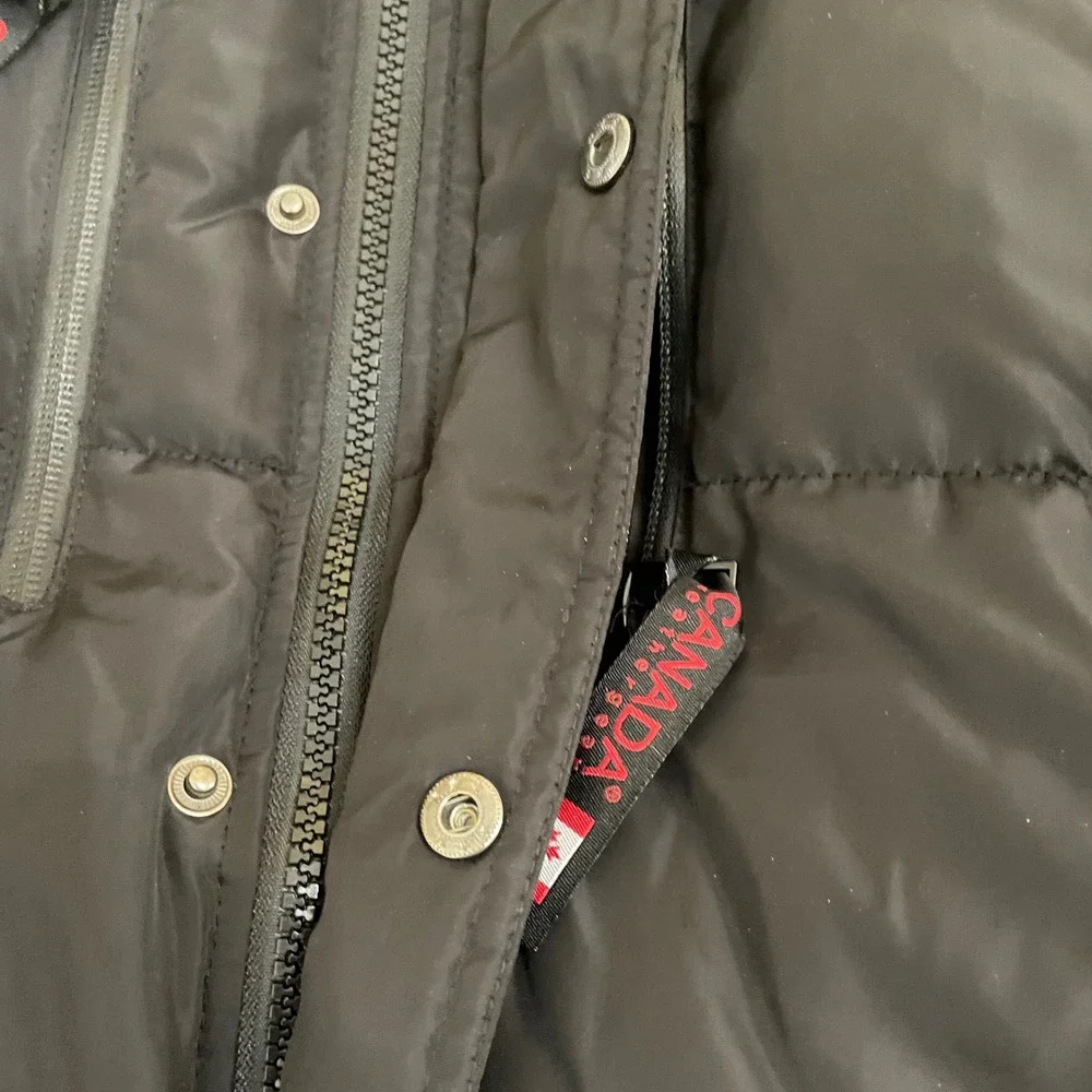 Canada Weathergear Boys Black Hooded Puffer Jacket‎ Coat Size L 14/16